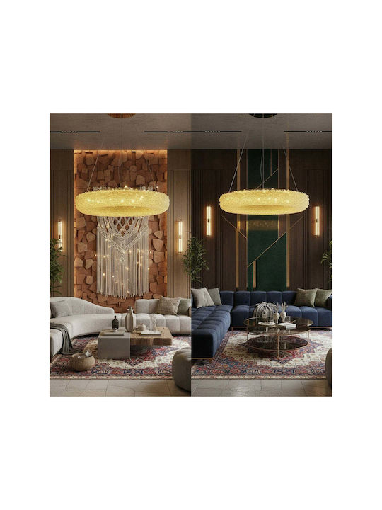 Lightplanet Κρεμαστό Φωτιστικό Χρυσό LED με Κρύσταλλα
