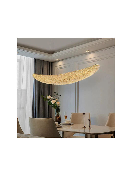 Lightplanet Deckenleuchte Gold LED mit Kaltweißem Licht mit Kristallen