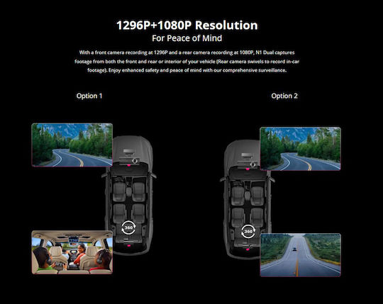 DDPAI Car Digital Video Recorder Set 1296P Wi-Fi and Rear Camera