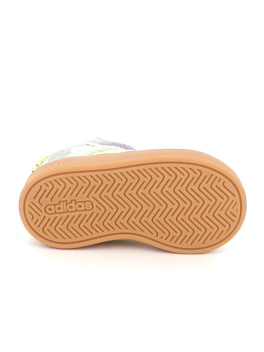 Grand Court Kids Sneakers with Hoop & Loop Closure Lilac
