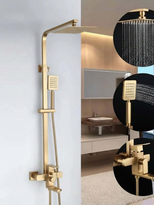 Alista Home Coloană de duș cu mixer de cadă gri