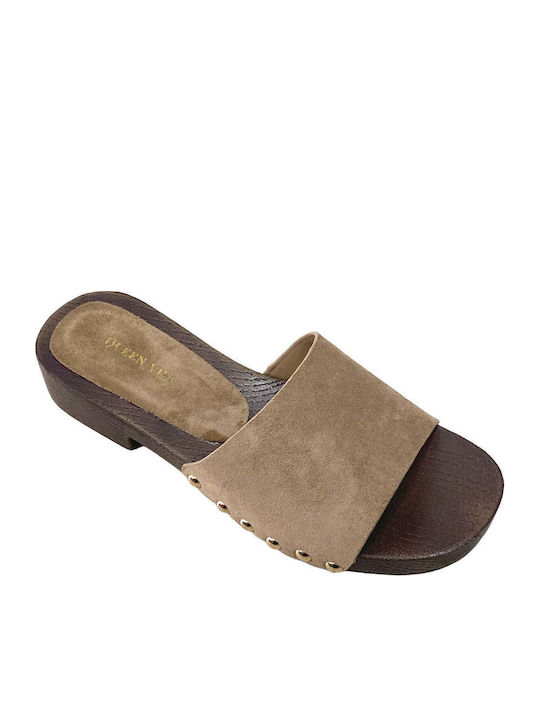 Flat Mules σε Καφέ Χρώμα