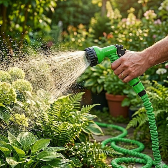 Avizar Expandable Garden Hose 30m Spray Gun Green