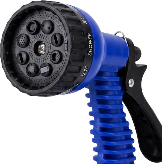 Avizar Expandable Garden Hose 15m Spray Gun Blue
