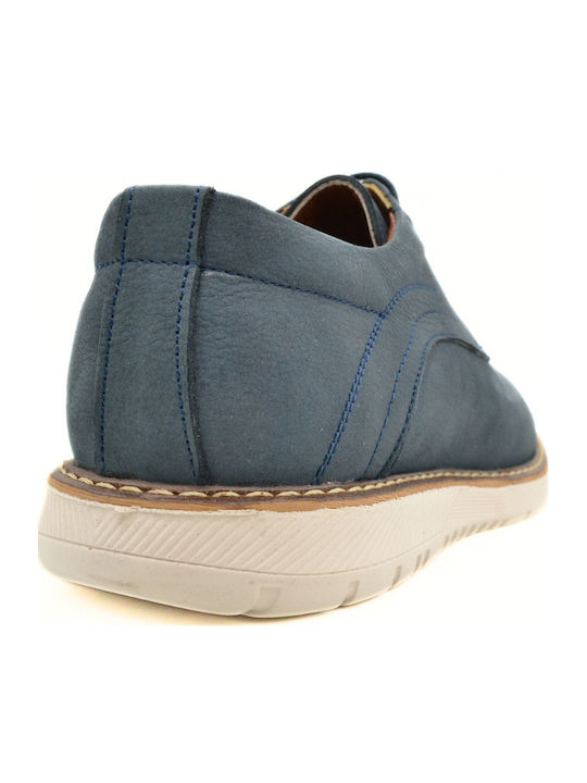 Herren Freizeitschuhe Aus Leder Blau DR431 Blau Nubuck