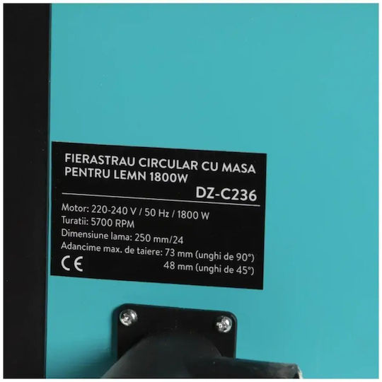 Detoolz C325 Fierăstrău De Banc Cu Putere 1800W Diametru Disc 73mm Și Viteză De Tăiere 5700rpm