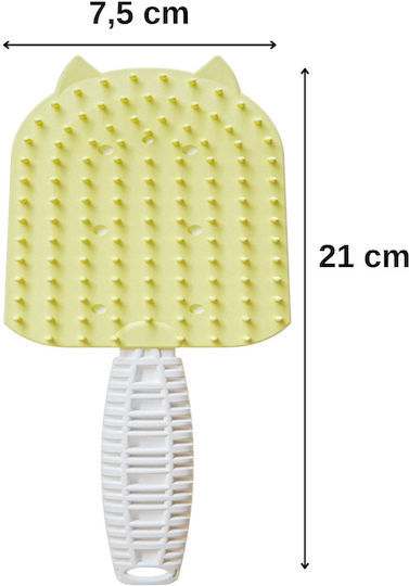 Femmit Silicone Soft Cat & Dog Brush Double Sided Grooming Hair Collection Comb Yellow