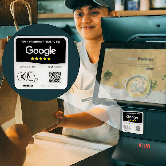 Tap Google Review Plate Tap Instant Reviews Compatible All Phones Reusable Smart Tap Nfc & Qr 12 X 12 Cm Mount Anywhere 3m Adhesive 3-pack