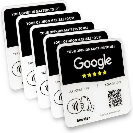 Tap Google Review Plate Tap Instant Reviews Compatible All Phones Reusable Smart Tap Nfc & Qr 12 X 12 Cm Mount Anywhere 3m Adhesive 10-pack