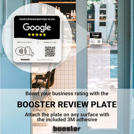 Tap Google Review Plate Tap Instant Reviews Compatible All Phones Reusable Smart Tap Nfc & Qr 12 X 12 Cm Mount Anywhere 3m Adhesive 10-pack