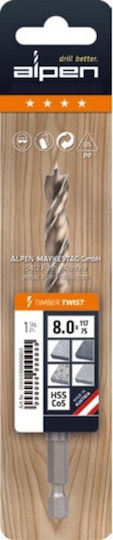 Alpen Drills Τρυπάνι με Εξάγωνο Στέλεχος για Ξύλο 8x117mm