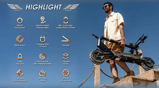 KuKirin T3 Electric Scooter with 45km/h Max Speed and 58km Range in Black Colour