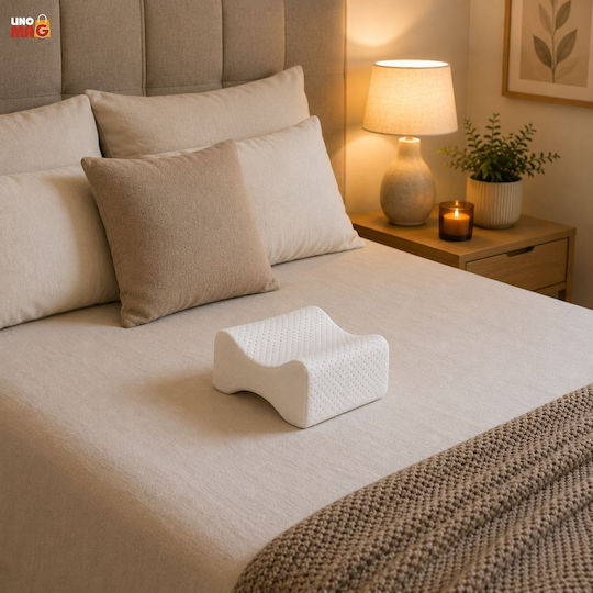 Linomag Orthopädisches Kissen für Beine mit Memory-Schaum 25x21x15cm in Weiß