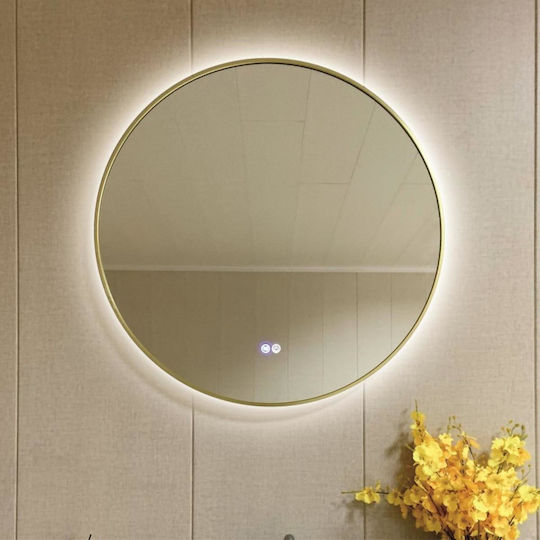 Inter Ceramic Καθρέπτης Μακιγιάζ με Φως Χρυσός