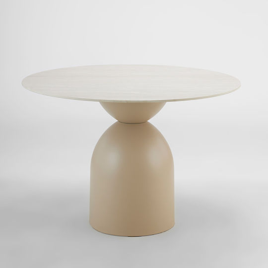 Earth Rundertisch für die Küche Beige 110x110x75cm