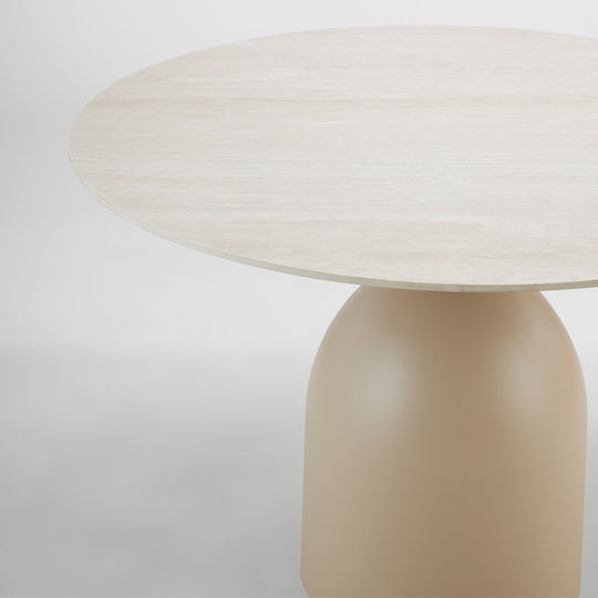 Earth Runder Küchentisch Holz Beige 110x110x75cm