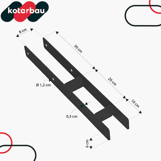 H-post Base Embedding Bracket Galvanized Black Steel Anchor 80