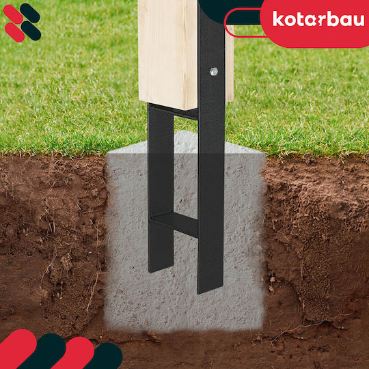 H-post Base Embedding Bracket Galvanized Black Steel Anchor 80