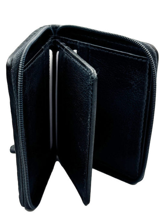 Leather Men's Wallet with RFID Blue