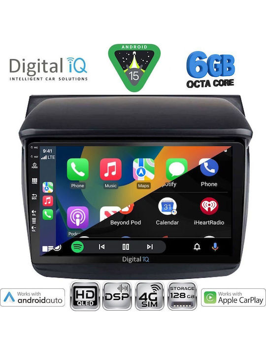 Digital IQ Car Audio System for Mitsubishi L200 2006-2015 Bluetooth USB WiFi GPS Apple CarPlay Android Auto with 9" Touch Screen