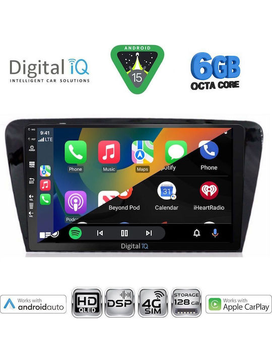 Digital IQ Car Audio System for Skoda Octavia 2013-2021 (Bluetooth/USB/WiFi/GPS/Apple CarPlay/Android Auto) with 10" Touch Screen