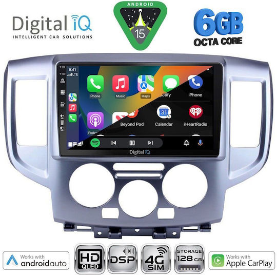 Digital IQ Ηχοσύστημα Αυτοκινήτου για Nissan NV200 2009-2020 (Bluetooth/USB/WiFi/GPS/Apple-Carplay/Android-Auto) με Οθόνη Αφής 9"