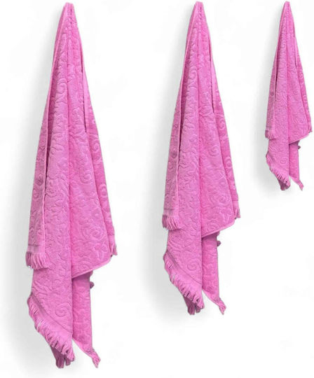 Olia Home Set of Towels 3 pcs Pink Weight 500gsm