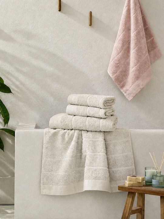 Nima Σετ Πετσέτες Μπάνιου 3τμχ Light Beige Βάρους 450gr/m²
