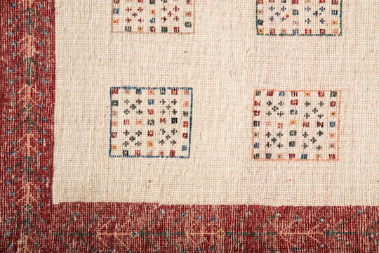 Modernes Handgefertigtes Gabbeh Fein Wohnzimmer Teppich 110x165 cm Beige