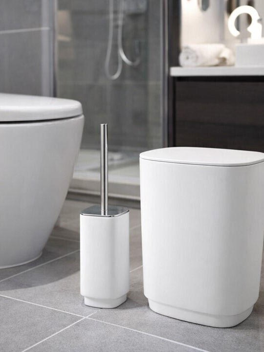 ForHome Πλαστικό Σετ Πιγκάλ και Καλαθάκι Μπάνιου 5lt Λευκό