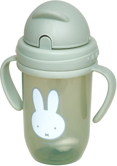 Miffy Παιδικό Ποτηράκι με Χερούλι και Καλαμάκι από Πλαστικό Πράσινο 260ml για 6m+