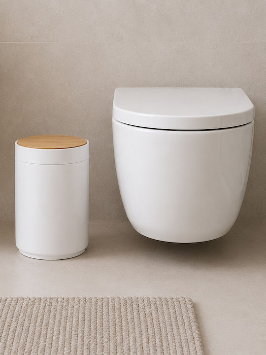 MRShome Plastic Bathroom Basket 5lt White