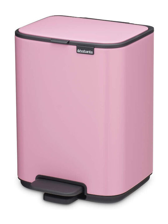 Brabantia Bo Pedal Plastic Bathroom Bin 4lt Pink