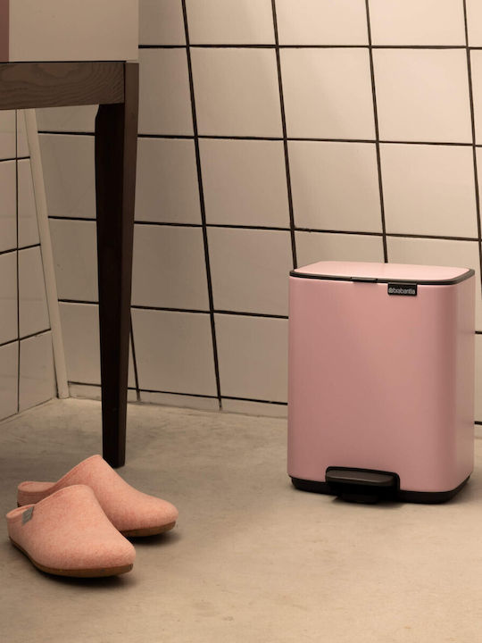 Brabantia Bo Pedal Plastic Bathroom Bin 4lt Pink