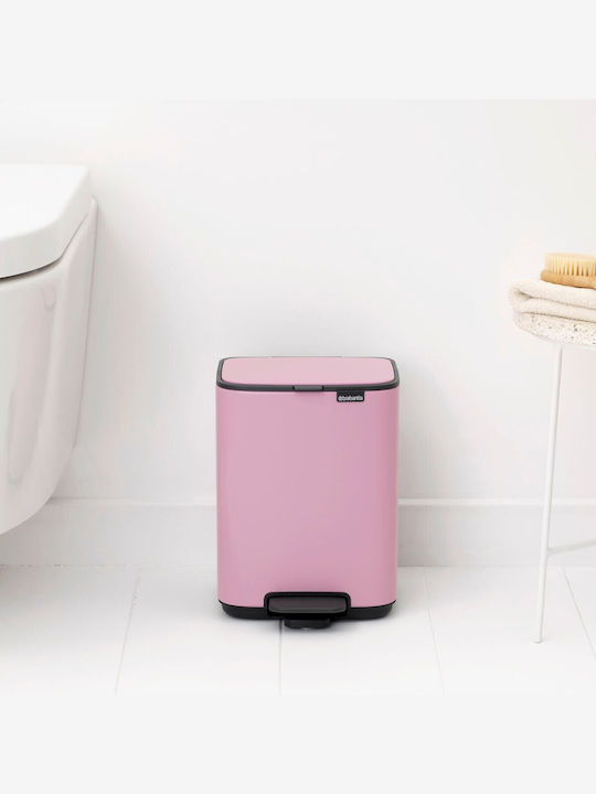 Brabantia Bo Pedal Plastic Bathroom Bin 4lt Pink