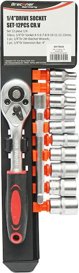 Breckner Ключ с Гнезда 1/4" 12 Броя