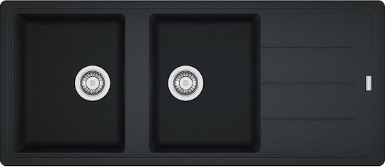 Franke Basis Bfg 621 1140284107 Drop-In Chiuvetă din Granit Sintetic L116xW50cm Onyx