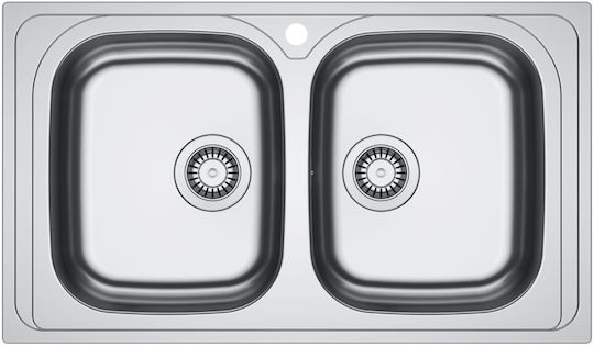 Franke Spark Skx 620-34-34 Ένθετος Νεροχύτης Inox Μ86xΠ50cm Ασημί