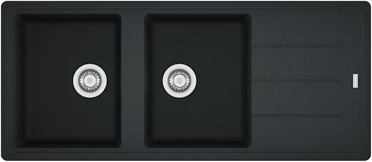 Franke Basis Bfg 621 1140284107 Drop-In Chiuvetă din Granit Sintetic L116xW50cm Onyx