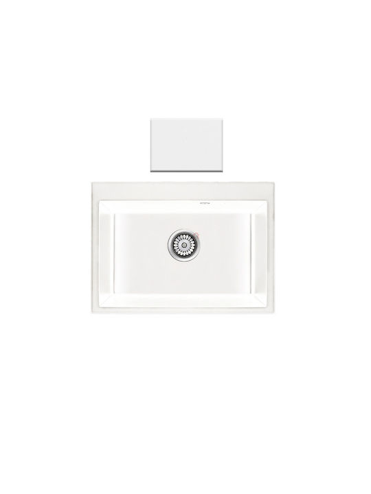 Crown R-60 Economic 6860 686010 Drop-In Spüle aus Verbundgranulat B60xT49.5cm Metallic Ice