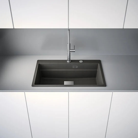 Franke Mythos Drop-In Küchenspüle aus Flüssigem Granit M79xP51cm Schiefergrau
