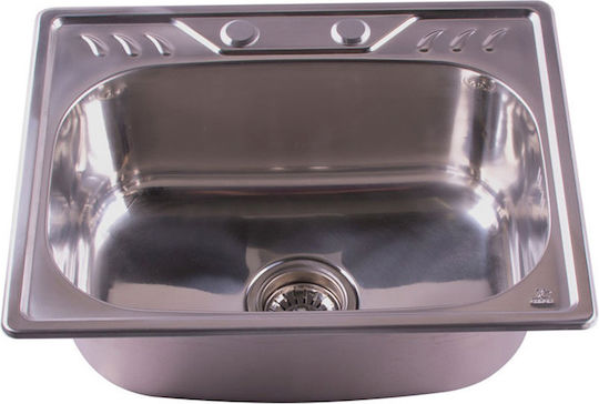 Inter Ceramic Ick Drop-In Кухненски Мивка Inox Дължина 53xШирина 42.5см Сребрист