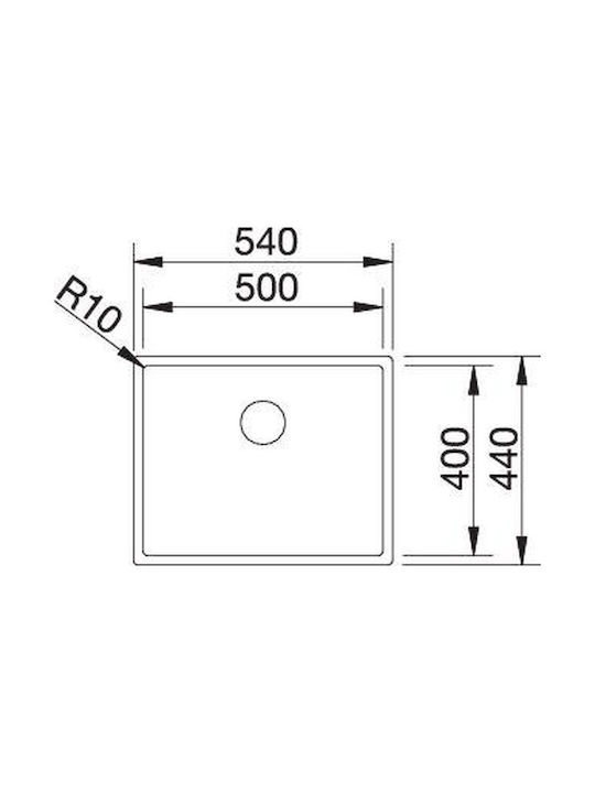 Blanco Undermount Sink Inox with Faucet W54xD44cm Gray
