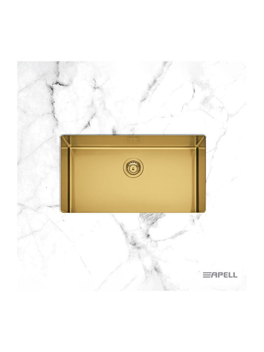 Apell Undermount Sink Inox Satin W75xD44cm Gold