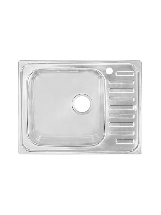 Teka Super Bowl 1C 1/2Ε Drop-In Кухненска Мивка Inox Гладко (Сатенено Покритие) Дължина 65xШирина 50см Сребрист