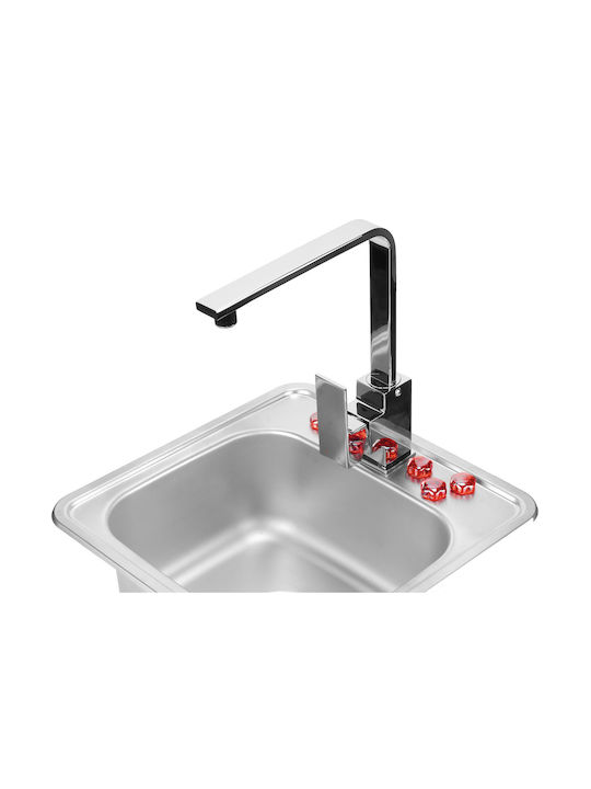 Deante Ένθετος Νεροχύτης Inox Brushed με Μπαταρία Μ40xΠ50cm Ασημί
