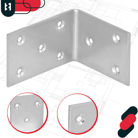 Kotarbau Conector de Construcție din Oțel Inoxidabil Galvanizat în Unghi de Dulgher 55 X 45 X 35 Mm Set 50 Bucăți
