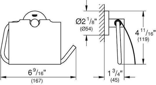 Grohe Wall Mounted Metal Grey Toilet Paper Holder