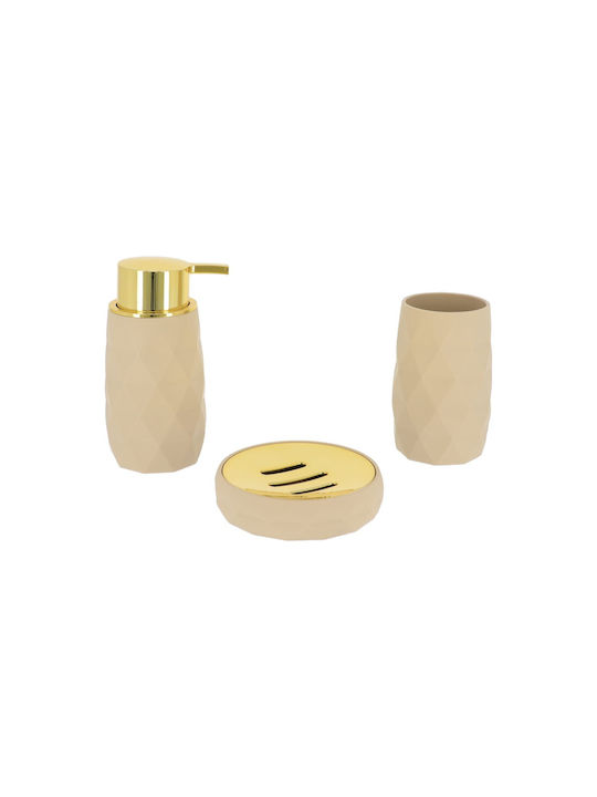 Countertop Plastic Beige Soap Dish