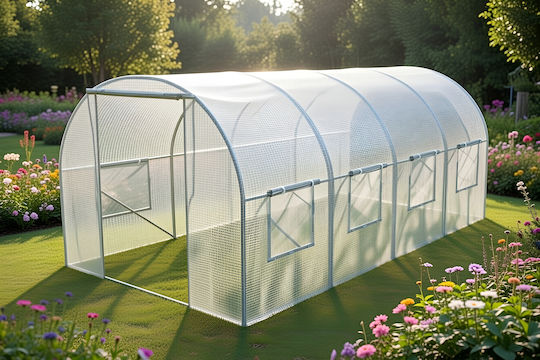 Awtools Garden Greenhouse Tunnel White 3x4.5x2m